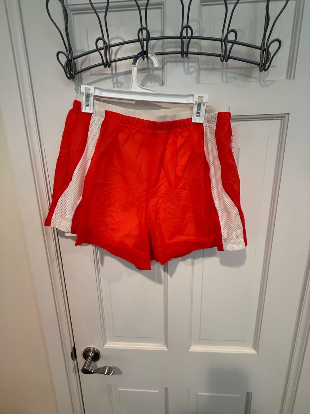 lululemon athletica Red Athletic Shorts with White Side Panels